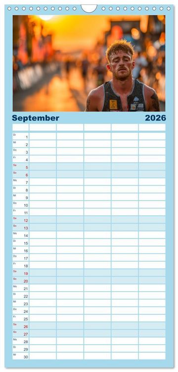 Produktbild: Familienplaner 2026 - Triathlon - Grenzen verschieben mit 5 Spalten (Wandkalender, 21 x 45 cm) CALVENDO