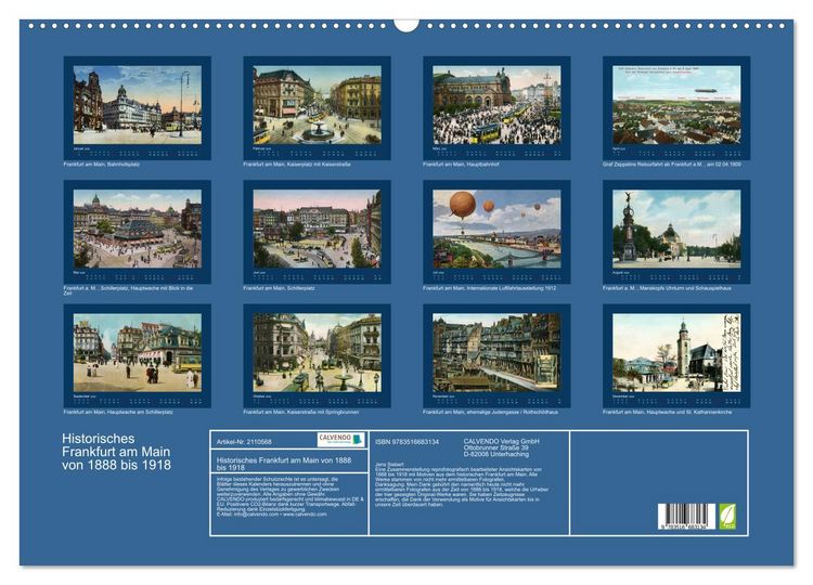 Produktbild: Historisches Frankfurt am Main von 1888 bis 1918 (Wandkalender 2026 DIN A2 quer), CALVENDO Monatskalender