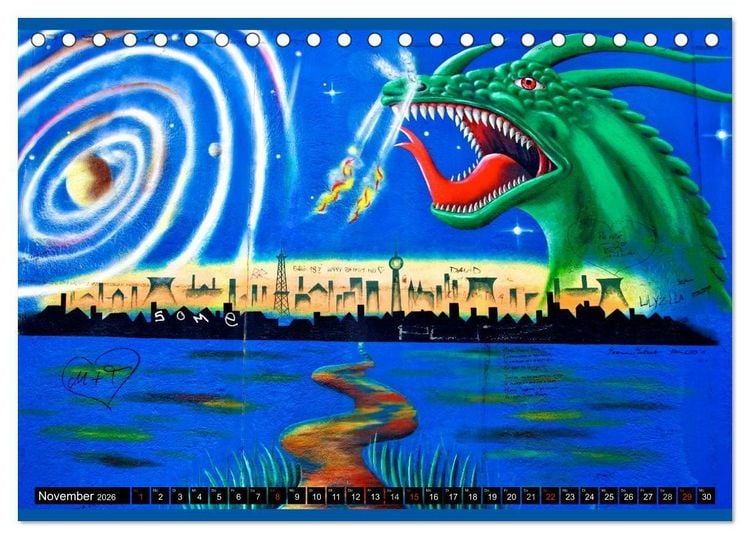 Produktbild: Berlin - Die East Side Gallery (Tischkalender 2026 DIN A5 quer), CALVENDO Monatskalender