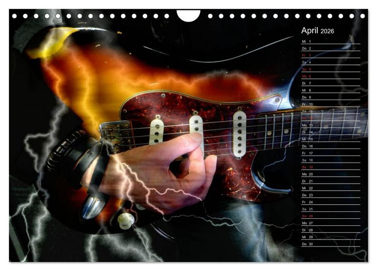Produktbild: Rockgitarren Power (Wandkalender 2026 DIN A4 quer), CALVENDO Monatskalender