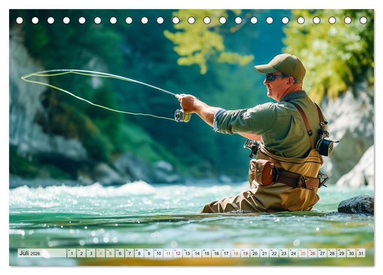 Produktbild: Angeln und Fischen Impressionen (Tischkalender 2026 DIN A5 quer), CALVENDO Monatskalender