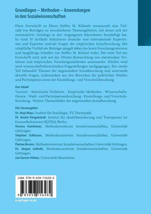Produktbild: Grundlagen - Methoden - Anwendungen in den Sozialwissenschaften