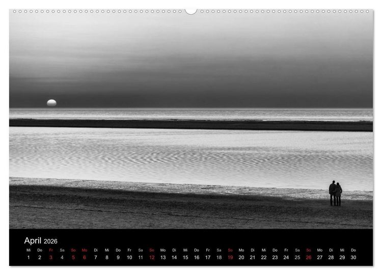 Produktbild: Ost-Friesische Schwarz-Wei&szlig;-Ansichten (Wandkalender 2026 DIN A2 quer), CALVENDO Monatskalender