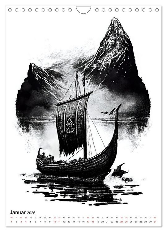 Produktbild: Welt und Mythologie der Wikinger (Wandkalender 2026 DIN A4 hoch), CALVENDO Monatskalender