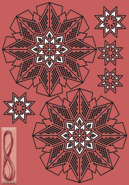 Produktbild: URSUS 3D-Glittersterne "Estelle", rot
