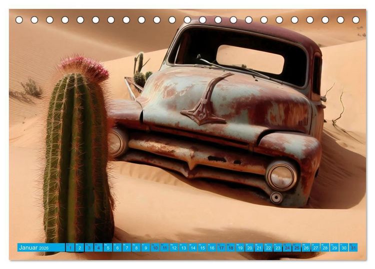 Produktbild: Oldtimer im W&uuml;stensand (Tischkalender 2026 DIN A5 quer), CALVENDO Monatskalender