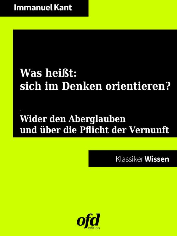 Produktbild: Was hei&szlig;t: sich im Denken orientieren?