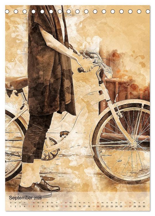 Produktbild: Fahrrad - Retro-Kalender (Tischkalender 2026 DIN A5 hoch), CALVENDO Monatskalender