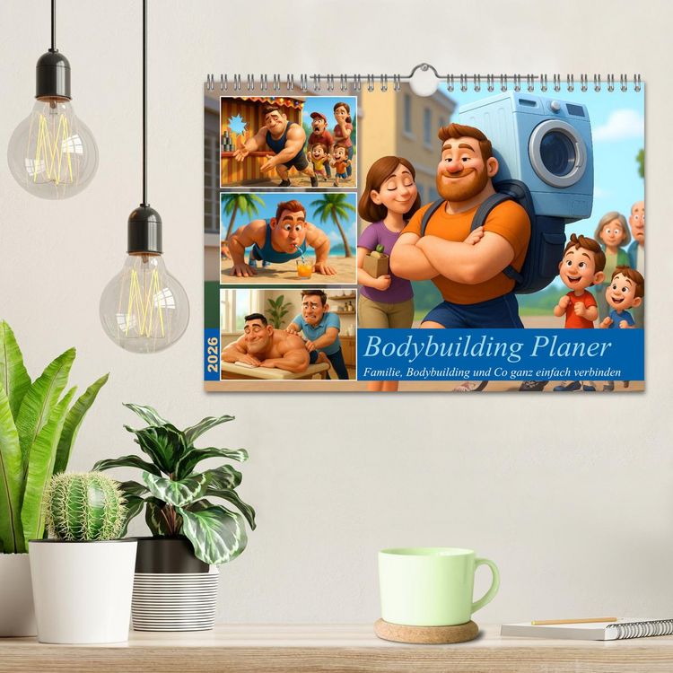 Produktbild: Bodybuilding Planer (Wandkalender 2026 DIN A4 quer), CALVENDO Monatskalender