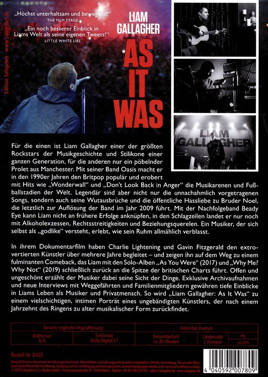 Liam Gallagher: As it was