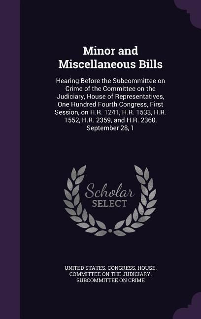 Produktbild: Minor and Miscellaneous Bills