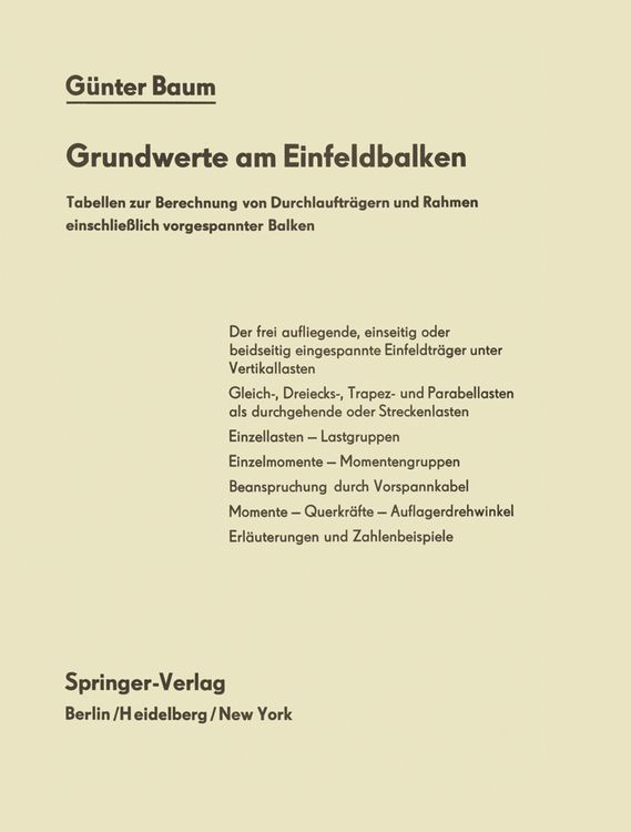 Produktbild: Grundwerte am Einfeldbalken