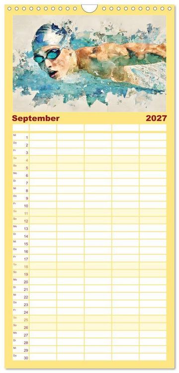 Produktbild: Familienplaner 2027 - Olympia. Anders. mit 5 Spalten (Wandkalender, 21 x 45 cm) CALVENDO