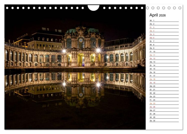 Produktbild: Eine Nacht in Dresden (Wandkalender 2026 DIN A4 quer), CALVENDO Monatskalender