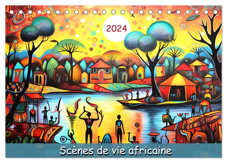 Produktbild: Sc&egrave;nes de vie africaine (Calendrier de bureau 2026 DIN A5 vertical), CALVENDO calendrier mensuel