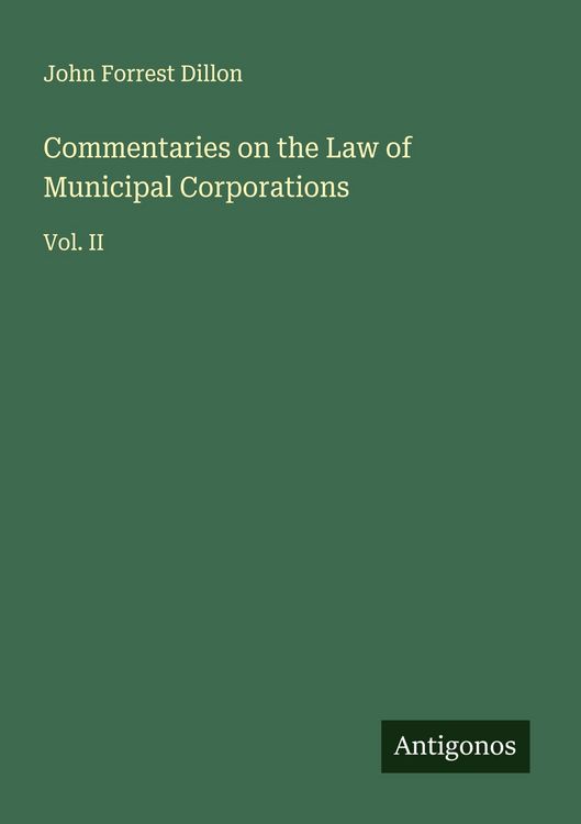 Produktbild: Commentaries on the Law of Municipal Corporations