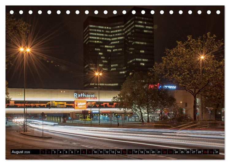 Produktbild: Essen bei Nacht (Tischkalender 2026 DIN A5 quer), CALVENDO Monatskalender