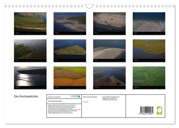 Produktbild: Die Nordseek&uuml;ste (Wandkalender 2026 DIN A3 quer), CALVENDO Monatskalender