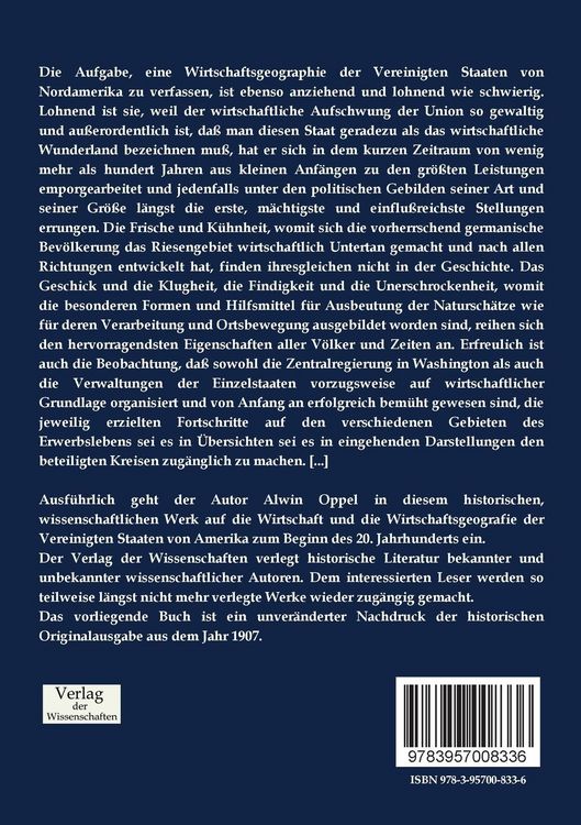 Produktbild: Wirtschaftsgeografie der Vereinigten Staaten von Amerika