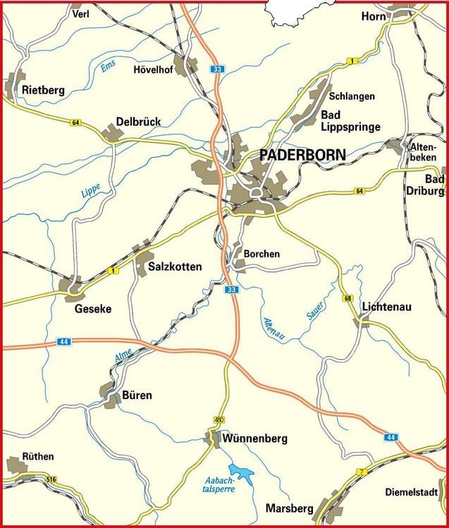 Produktbild: Radwanderkarte BVA Die sch&ouml;nsten Radtouren im Paderborner Land 1:50.000, rei&szlig;- und wetterfest, GPS-Tracks Download