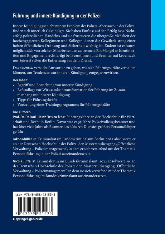 Produktbild: F&uuml;hrung und innere K&uuml;ndigung in der Polizei