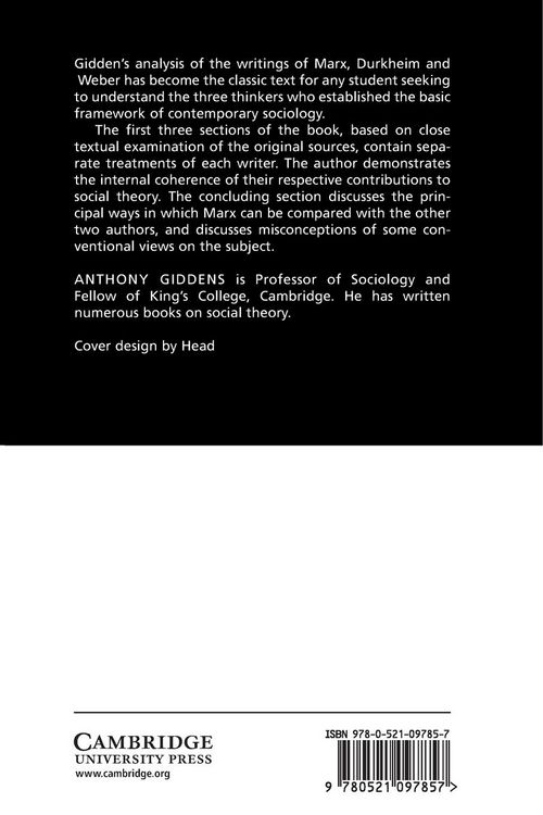 Produktbild: Capitalism and Modern Social Theory