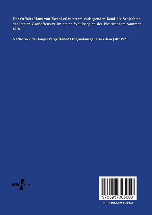 Produktbild: Die Schlachten im Sommer 1918 an der Westfront