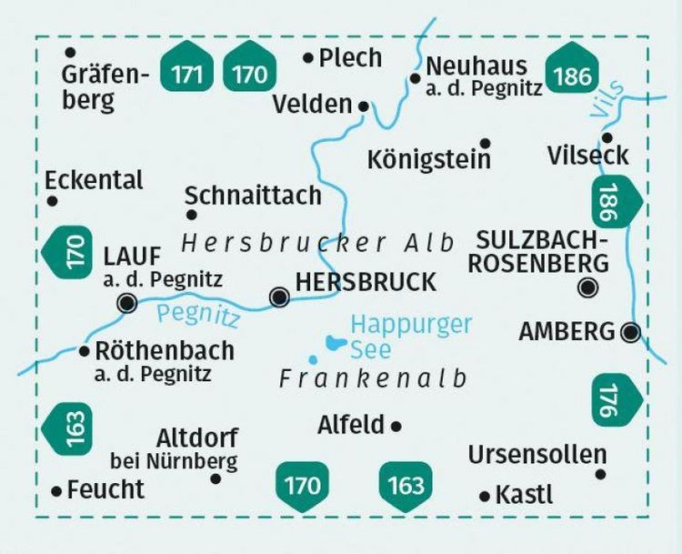 Produktbild: KOMPASS Wanderkarte 172 N&uuml;rnberger Land, Hersbrucker Alb 1:50.000