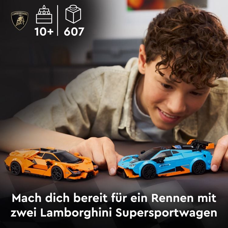 Produktbild: LEGO Speed Champions Lamborghini Revuelto und Huracán STO 77238 Rennauto