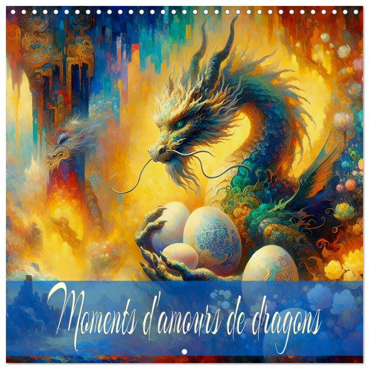 Produktbild: Moments d'amours de dragons (Calendrier mural carr&eacute; 2026 30x30 cm) Calendrier double avec une page pour vos prises de notes