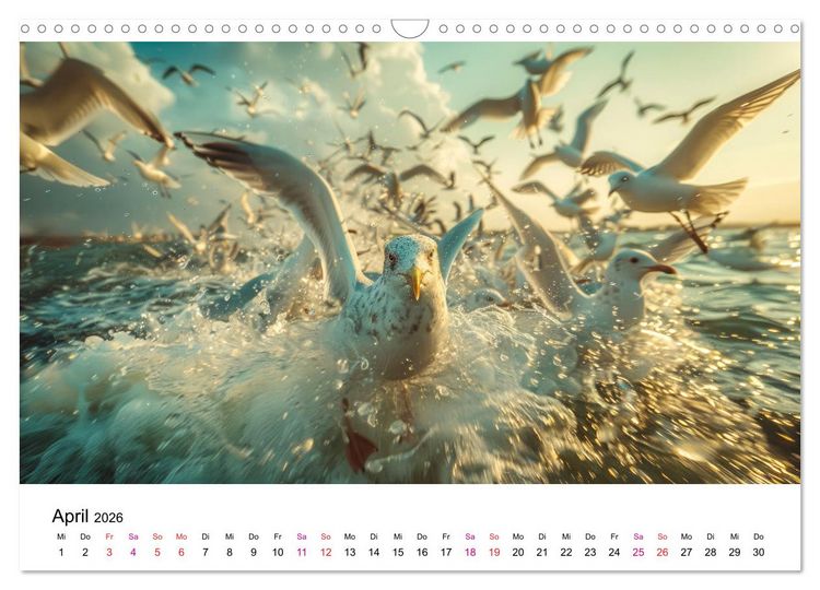Produktbild: Maritim pur - M&ouml;wen (Wandkalender 2026 DIN A3 quer), CALVENDO Monatskalender