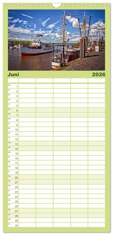 Produktbild: Familienplaner 2026 - Friesland - Nordseebad Dangast mit 5 Spalten (Wandkalender, 21 x 45 cm) CALVENDO