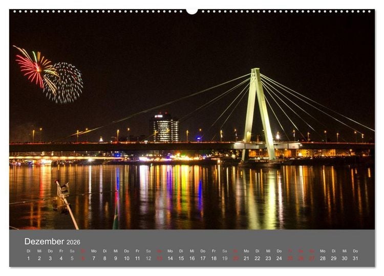 Produktbild: K&Ouml;LN BEI NACHT (Wandkalender 2026 DIN A2 quer), CALVENDO Monatskalender