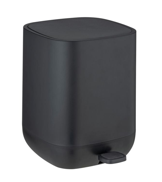 Produktbild: Bad-Accessoire Set Mod. Davos Schwarz, mit Treteimer 5 Liter