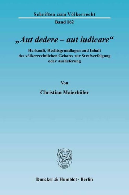 Produktbild: "Aut dedere – aut iudicare".