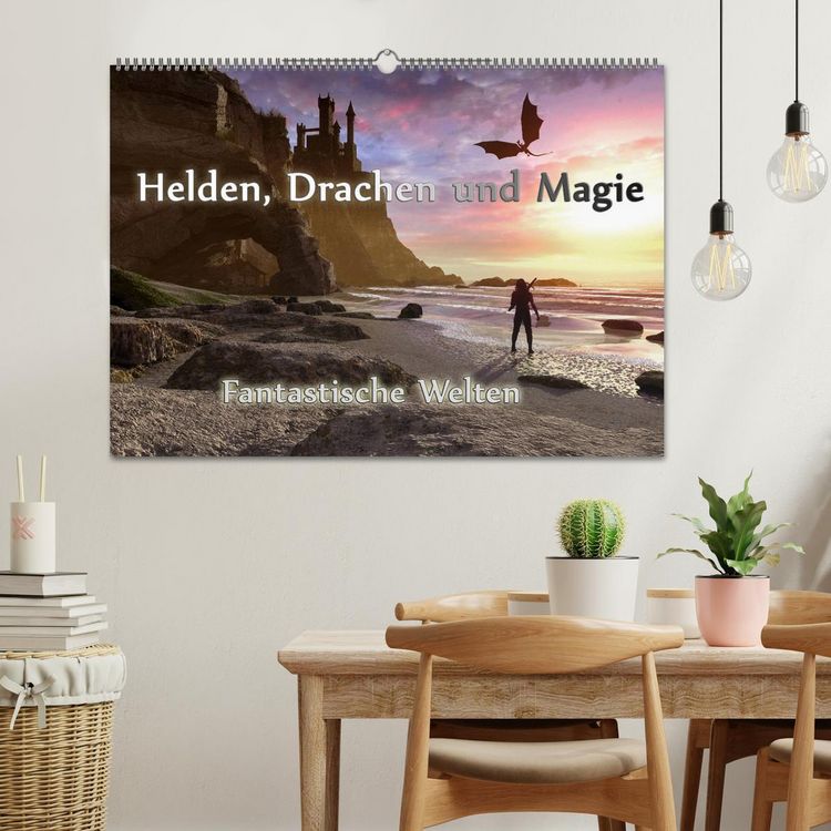 Produktbild: Helden, Drachen und Magie (Wandkalender 2026 DIN A2 quer), CALVENDO Monatskalender