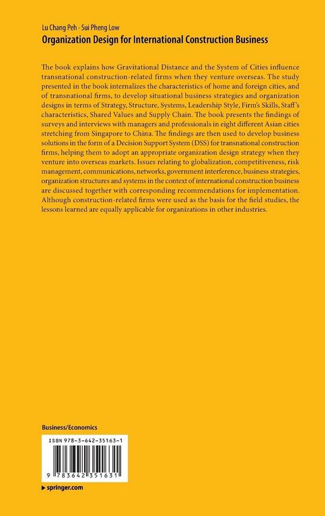 Produktbild: Organization Design for International Construction Business