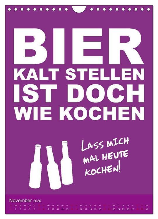 Produktbild: BIER Wandkalender -Trinken mit Stil (Wandkalender 2026 DIN A4 hoch), CALVENDO Monatskalender