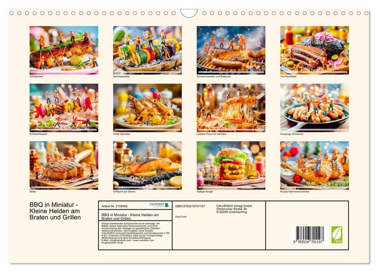 Produktbild: BBQ in Miniatur - Kleine Helden am Braten und Grillen (Wandkalender 2026 DIN A3 quer), CALVENDO Monatskalender
