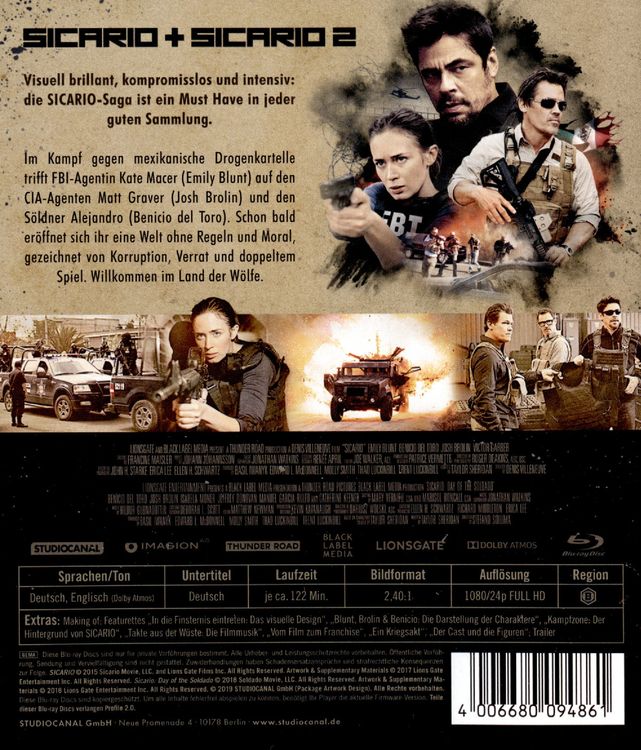 Produktbild: Sicario 1 & 2 [2 BRs]