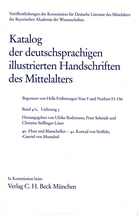 Produktbild: Katalog der deutschsprachigen illustrierten Handschriften des Mittelalters Band 4/2, Lfg. 5: 40-42