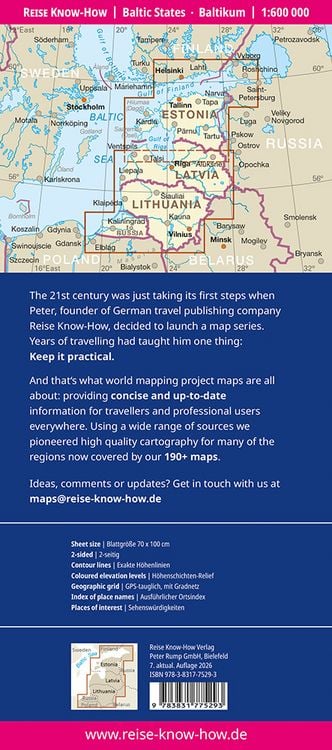 Produktbild: Reise Know-How Landkarte Baltikum | Baltic States (1:600.000): Estland, Lettland, Litauen und Region Kaliningrad