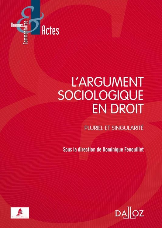 Produktbild: L'Argument Sociologique en Droit ; Pluriel et Singularite