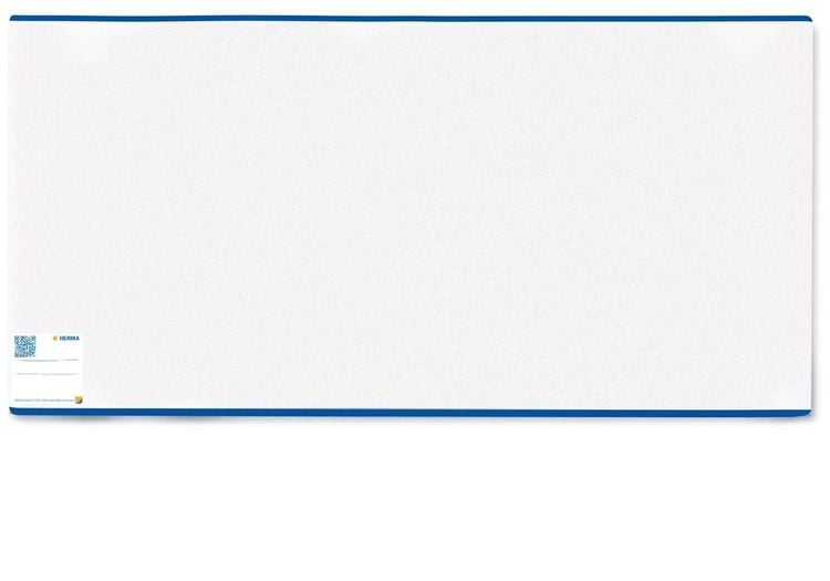 Produktbild: Herma HERM&Auml;X 7267 - Buchumschlag Classic, Gr&ouml;&szlig;e 267 x 540 mm, Kunststoff transparent, blauer Rand, 1 Buchschoner f&uuml;r Schulb&uuml;cher