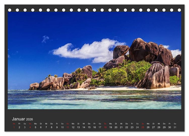 Produktbild: Seychellen Traumstr&auml;nde im Paradies (Tischkalender 2026 DIN A5 quer), CALVENDO Monatskalender
