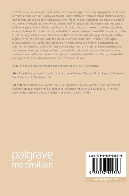 Produktbild: Civilians Under Siege from Sarajevo to Troy