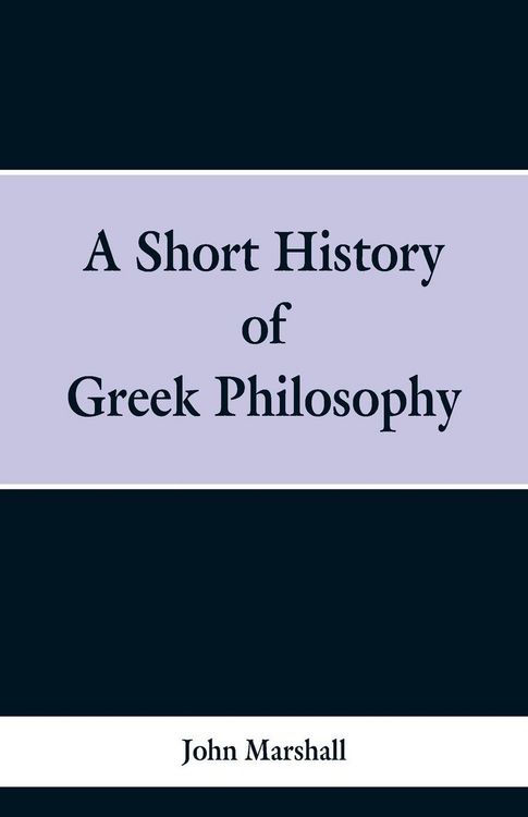 Produktbild: A Short History of Greek Philosophy