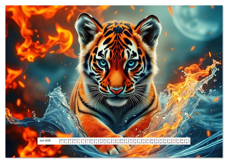 Produktbild: Fantasievolle K&ouml;nige der Wildnis (Tischkalender 2026 DIN A5 quer), CALVENDO Monatskalender