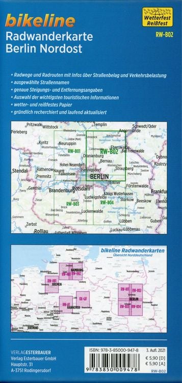 Produktbild: Radwanderkarte Berlin Nordost RW-B02