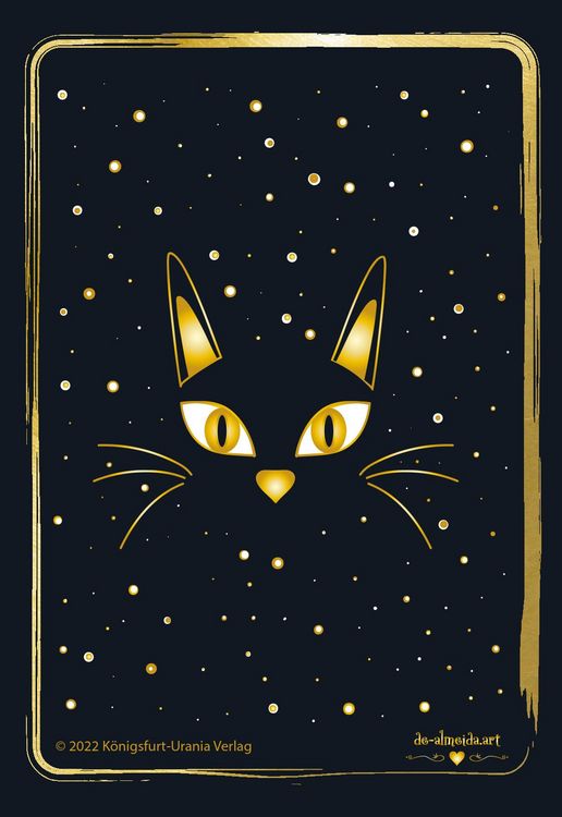 Produktbild: Golden Black Cat Tarot - Hochwertige St&uuml;lpdeckelschachtel mit Goldfolie